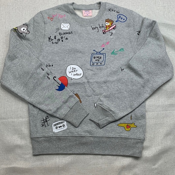 Bloomie's X but Like Maybe? Unisex Doodle Sweatshirt - 100% Exclusive Size  XS - Picture 1 of 9
